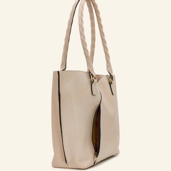 Patricia Nash Floral Leather Chalk White Floral Marion Tote Shoulder Bag - Picture 4 of 15